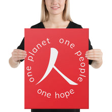 Load image into Gallery viewer, Canvas Print with Humankind Symbol and Globe Tagline