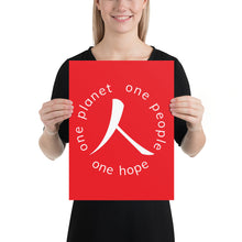 Load image into Gallery viewer, Poster with Humankind Symbol and Globe Tagline