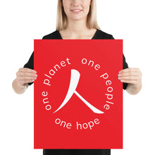 Load image into Gallery viewer, Poster with Humankind Symbol and Globe Tagline