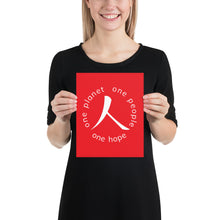 Load image into Gallery viewer, Poster with Humankind Symbol and Globe Tagline
