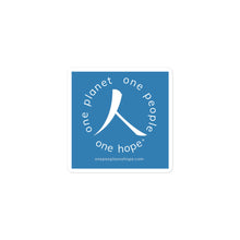Load image into Gallery viewer, Bubble-free Sticker with Humankind Symbol and One People Tagline
