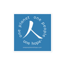Load image into Gallery viewer, Bubble-free Sticker with Humankind Symbol and One People Tagline