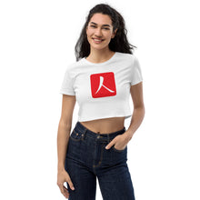 Load image into Gallery viewer, Organic Crop Top with Red Hanko Cho
