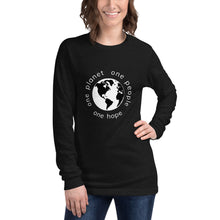 Load image into Gallery viewer, Unisex Long Sleeve Tee with Earth and White Tagline