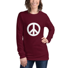 Load image into Gallery viewer, Unisex Long Sleeve Tee with Peace Symbol