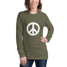 Load image into Gallery viewer, Unisex Long Sleeve Tee with Peace Symbol
