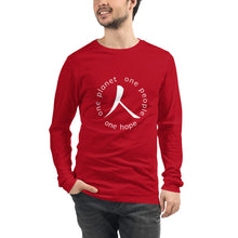 Load image into Gallery viewer, Unisex Long Sleeve Tee with Humankind Symbol and Globe Tagline