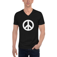 Load image into Gallery viewer, Short Sleeve V-Neck T-Shirt with Peace Symbol