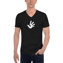 Load image into Gallery viewer, Short Sleeve V-Neck T-Shirt with Human Rights Symbol