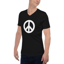Load image into Gallery viewer, Short Sleeve V-Neck T-Shirt with Peace Symbol