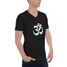 Load image into Gallery viewer, Short Sleeve V-Neck T-Shirt with Om Symbol