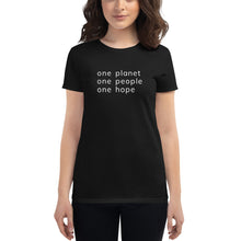 Load image into Gallery viewer, Women's short sleeve T-shirt with Six Words