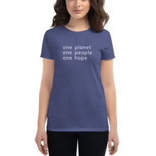 Load image into Gallery viewer, Women's short sleeve T-shirt with Six Words