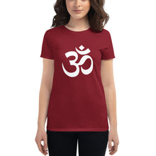 Load image into Gallery viewer, Women's short sleeve T-shirt with Om Symbol