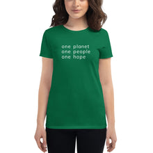 Load image into Gallery viewer, Women's short sleeve T-shirt with Six Words
