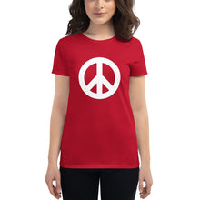 Load image into Gallery viewer, Women's short sleeve T-shirt with Peace Symbol