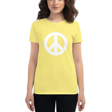 Load image into Gallery viewer, Women's short sleeve T-shirt with Peace Symbol