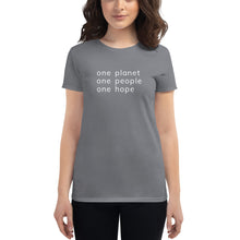 Load image into Gallery viewer, Women's short sleeve T-shirt with Six Words