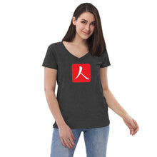 Load image into Gallery viewer, Women’s Recycled V-neck with Red Hanko