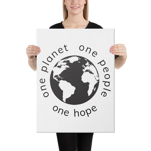 Canvas Print with Earth and Globe Tagline