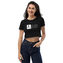 Load image into Gallery viewer, Organic Crop Top with Box Logo and Tagline
