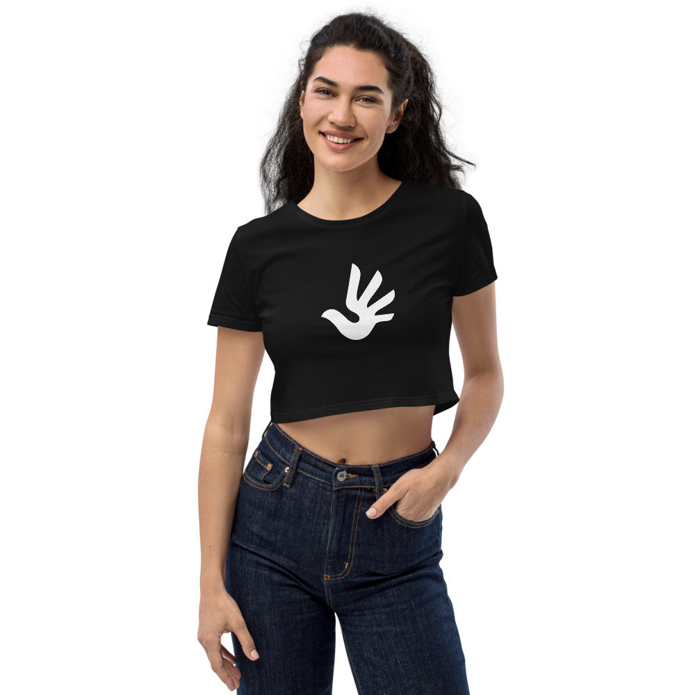 Organic Crop Top with Human Rights Symbol