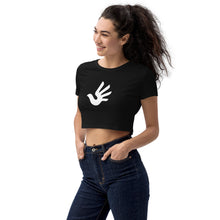 Load image into Gallery viewer, Organic Crop Top with Human Rights Symbol
