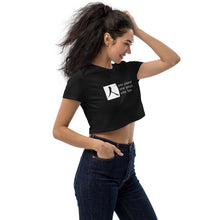 Load image into Gallery viewer, Organic Crop Top with Box Logo and Tagline
