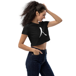 Organic Crop Top with White Humankind Symbol