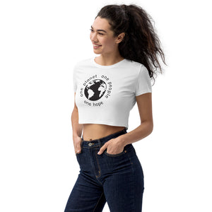 Organic Crop Top with Earth and Globe Tagline