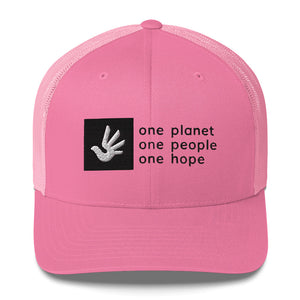Structured, Mesh Back Cap with Box Logo and Human Rights Symbol