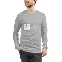 Load image into Gallery viewer, Unisex Long Sleeve Tee with Box Logo and Tagline
