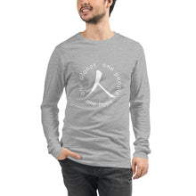 Load image into Gallery viewer, Unisex Long Sleeve Tee with Humankind Symbol and Globe Tagline
