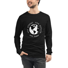 Load image into Gallery viewer, Unisex Long Sleeve Tee with Earth and Globe Tagline
