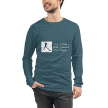 Load image into Gallery viewer, Unisex Long Sleeve Tee with Box Logo and Tagline
