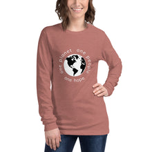 Load image into Gallery viewer, Unisex Long Sleeve Tee with Earth and White Tagline
