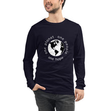 Load image into Gallery viewer, Unisex Long Sleeve Tee with Earth and Globe Tagline
