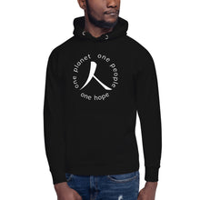 Load image into Gallery viewer, Unisex Hoodie with Humankind Symbol and Globe Tagline
