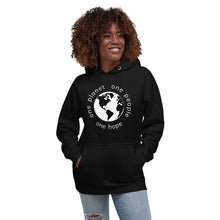 Load image into Gallery viewer, Unisex Hoodie with Earth and Globe Tagline
