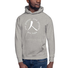 Load image into Gallery viewer, Unisex Hoodie with Humankind Symbol and Globe Tagline
