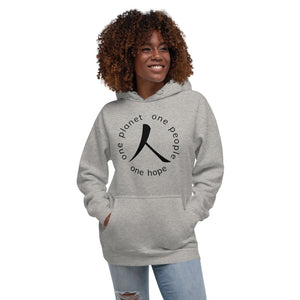 Unisex Hoodie with Humankind Symbol and Globe Tagline