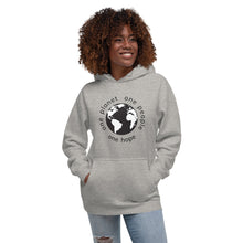 Load image into Gallery viewer, Unisex Hoodie with Earth and Globe Tagline
