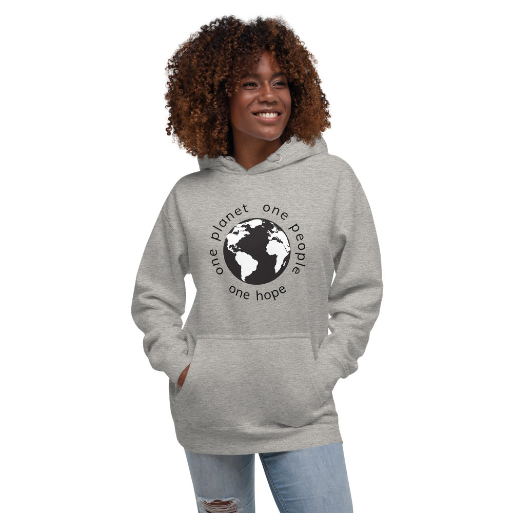 Unisex Hoodie with Earth and Globe Tagline