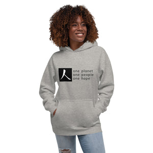 Unisex Hoodie with Box Logo and Tagline