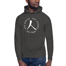 Load image into Gallery viewer, Unisex Hoodie with Humankind Symbol and Globe Tagline
