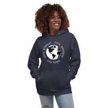 Load image into Gallery viewer, Unisex Hoodie with Earth and Globe Tagline
