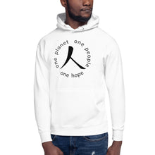 Load image into Gallery viewer, Unisex Hoodie with Humankind Symbol and Globe Tagline
