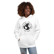 Load image into Gallery viewer, Unisex Hoodie with Earth and Globe Tagline
