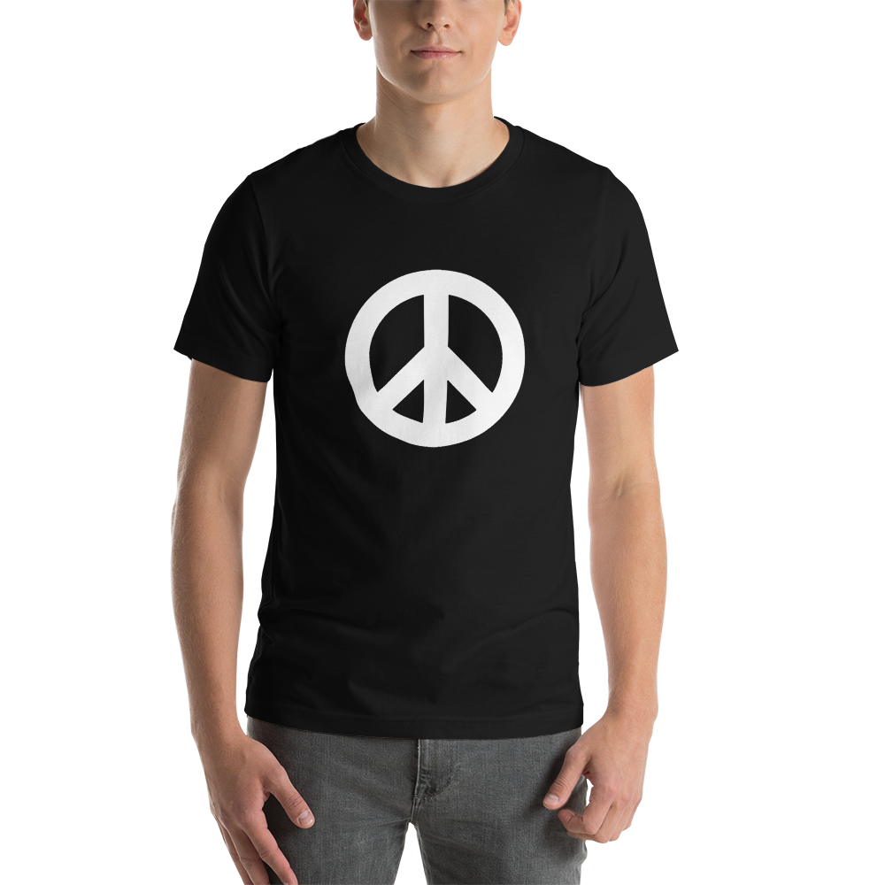 Short-Sleeve T-Shirt with Peace Symbol