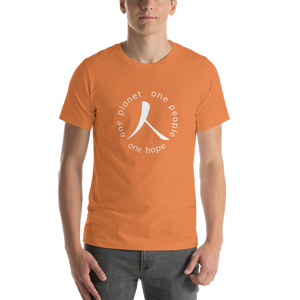 Short-Sleeve T-Shirt with Humankind Symbol and Globe Tagline